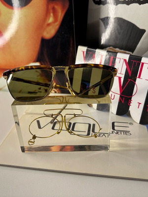 Vintage German sunglasses with gold metal frame and brown lenses NOS