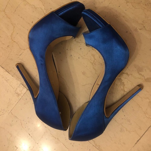 Pip Toe Blue Satin Heels size 37 new, 12 cm