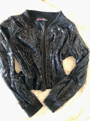 Bomber jacket with sequins Fionella Rubino like new, black