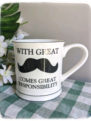 White glass mug used for coffee or tea