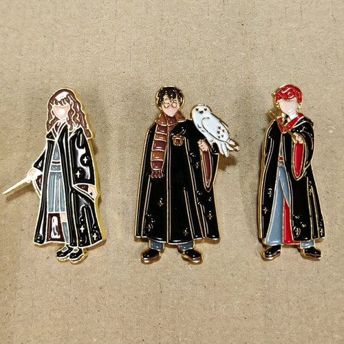 Harry Potter pins new, set of 3 metal