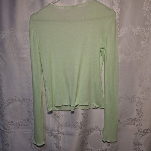 Mango green long-sleeve mint blouse size S like new