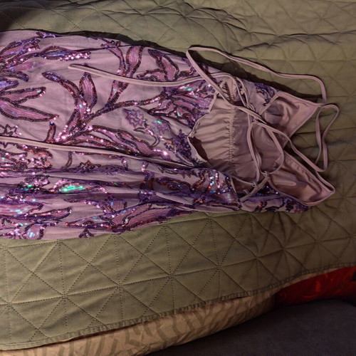 Shein maxi sequin dress new, purple, size S