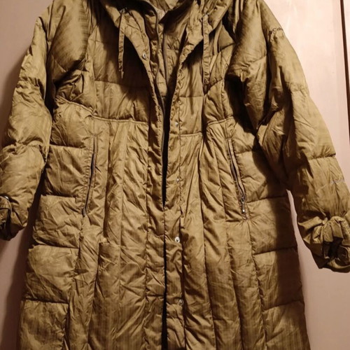 Columbia plus size puffer coat, beige green