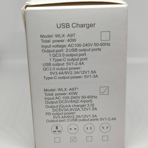 Portable USB Fast Charger 40W with Multiple Ports