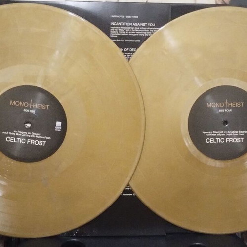 Celtic Frost Monotheist 2LP 2010 reissue on gold vinyl like new