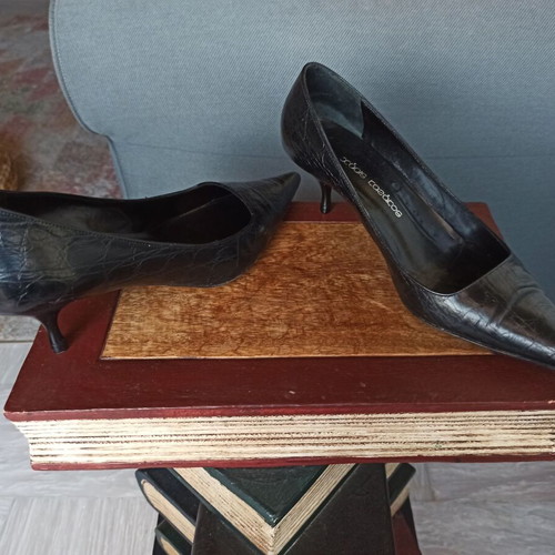 Xaris Kazakos leather pumps used, size 38, black