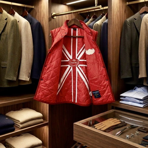 Lavenham for Church’s Rare Union Jack Lining Quilted Vest Size S