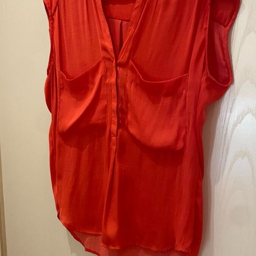 Zara sleeveless top like new, coral satin texture