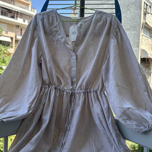H&M Linen Blend Dress new, beige, size L