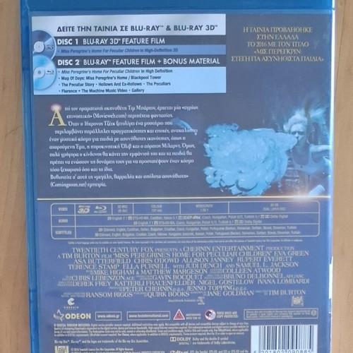 Miss Peregrine's Home for Peculiar Children Blu-ray 3D set used with Greek and Bulgarian subtitles
