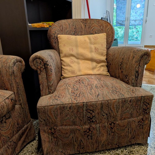 Living room furniture set used, sofa and two armchairs