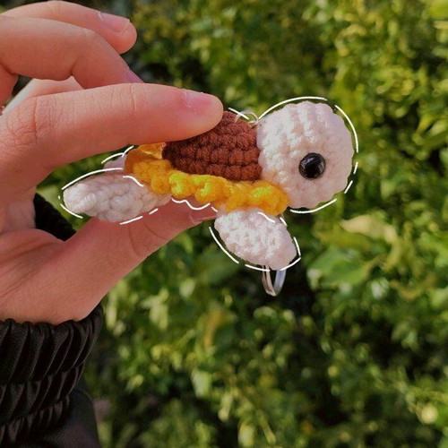 Knitted turtle keychain handmade new, 8cm