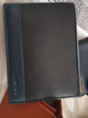 Leather wallet set new, black and brown, 2 pieces