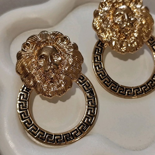 Steel earrings gold new, unworn
