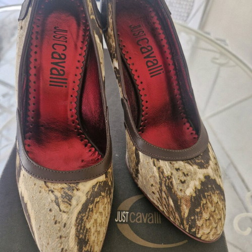 Just Cavalli leopard pumps leather and fabric new, size 36