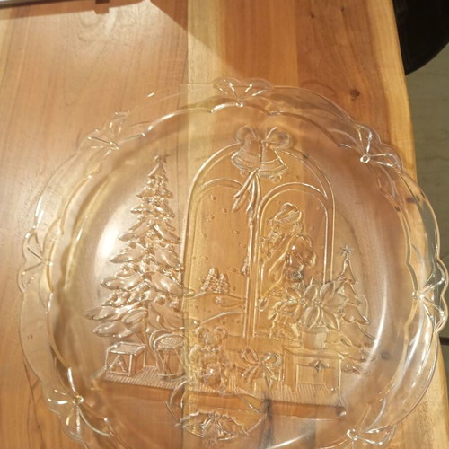 Soga Christmas platter unused with embossed designs