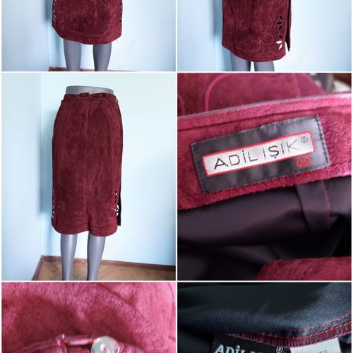 Adilisik velvet skirt with embroidery and slits like new, sizes L/XL