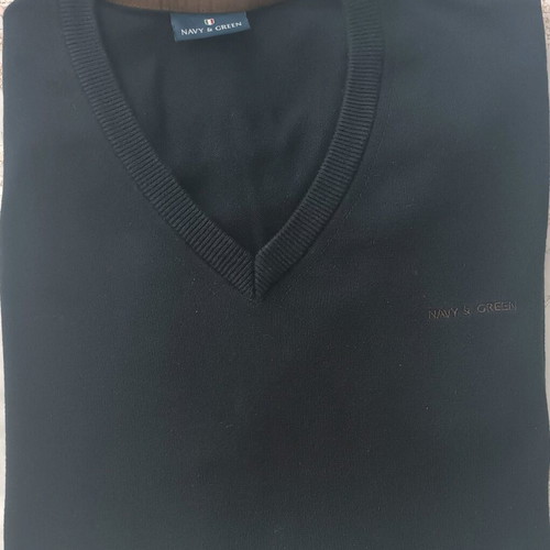 Navy & Green knitted sweater with V neck, like new, size XXL