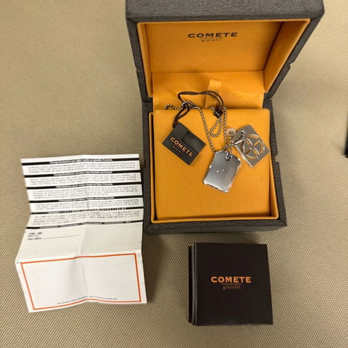 Comete Gioielli Planets men's necklace new, stainless steel plaques