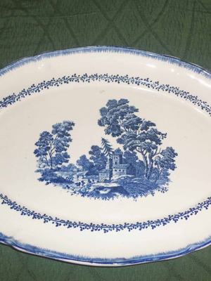 Παλιά Μεγάλη Κεραμική Πιατέλα Ιταλική μεταχειρισμένη 43x29 cm Richard Ginori