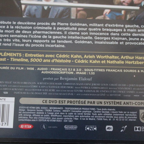 Le Procès Goldman DVD like new, Greek language