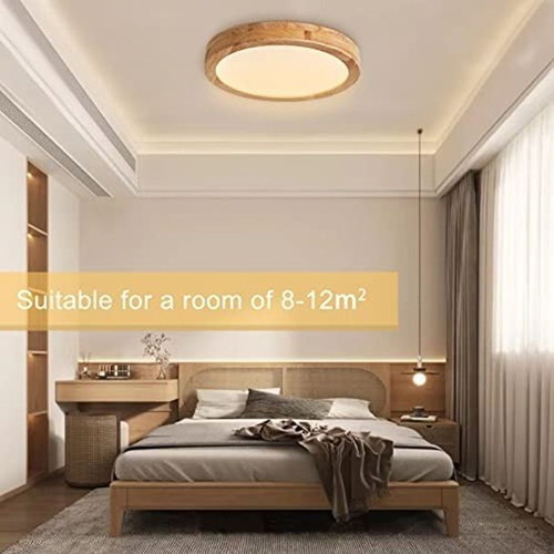 Baerolc LED ceiling light 20 W, 3000 K, wooden frame, like new