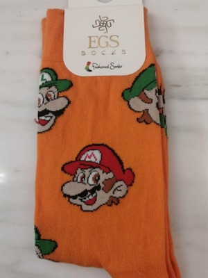 Памучни чорапи унисекс с дизайн Super Mario, нови, размер 38-46