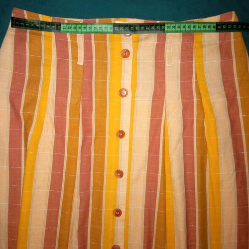Sézane midi skirt used, cotton, yellow and orange, size 40/42