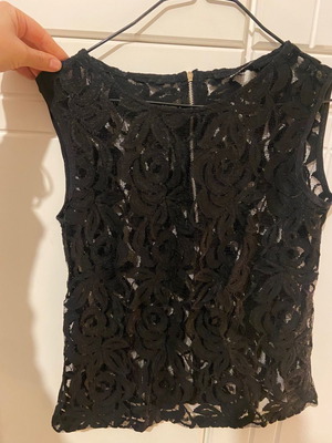 Black lace blouse used, see through, size S/M