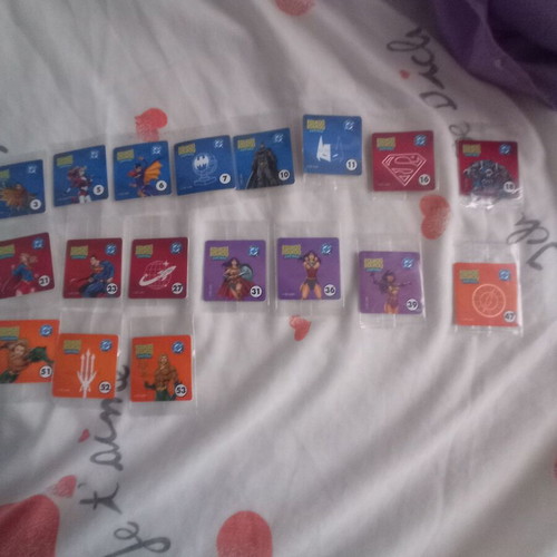 Koukouroukou DC stickers numbers 3,5,6,7,10,11,16,18,21,23,27,31,36,39,47,51,52,53