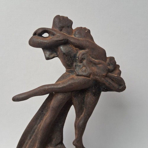 Ballet cast iron sculpture 1965,7 USSR used with working clock