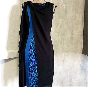 Κοκτέιλ πενσιλ φόρεμα. Ιδιαίτερο μιντι φόρεμα. Φόρεμα κάτω από το γόνατο. Animal print leopard print