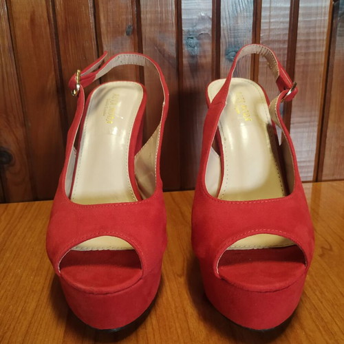 Alta Moda red suede sandals used, size 38