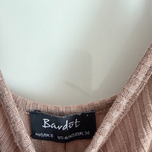 Bardot ribbed midi dress nude/beige like new size S/36