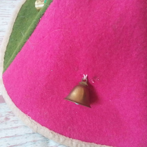 Children's vintage German velvet hat with decorations used Bavarian handmade