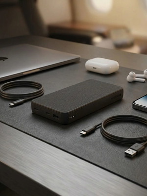 Mophie Powerstation 15000mAh φορητός φορτιστής USB‑C/USB‑A με LED ένδειξη και υφασμάτινο φινίρισμα