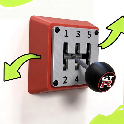 GT R 3D triple wall switch cover in gearbox style
