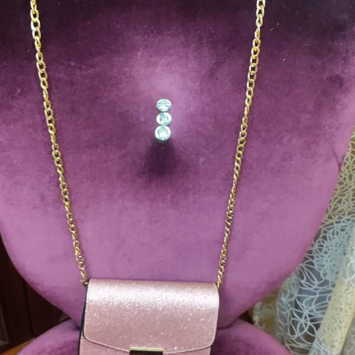 Evening shoulder bag pink with glitter new