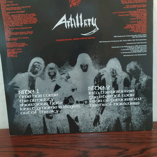 Artillery Fear Of Tomorrow vinyl album used, metal