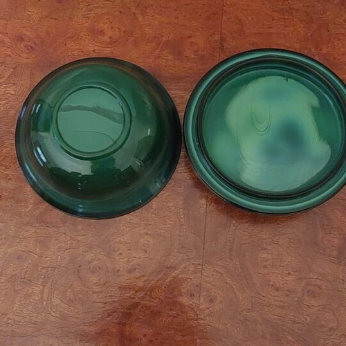 Art Deco Malachite Jewelry Box Powder Case 1930, like new