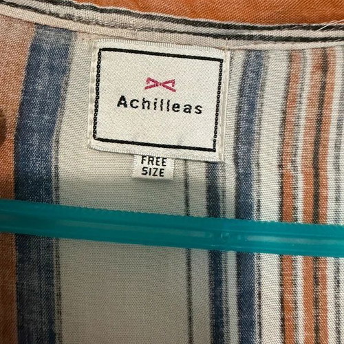 Long Kimono striped, like new, white and orange by Achilleas Accessories