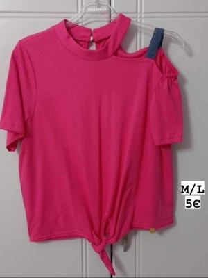 T-shirt new, pink, one size up to Large