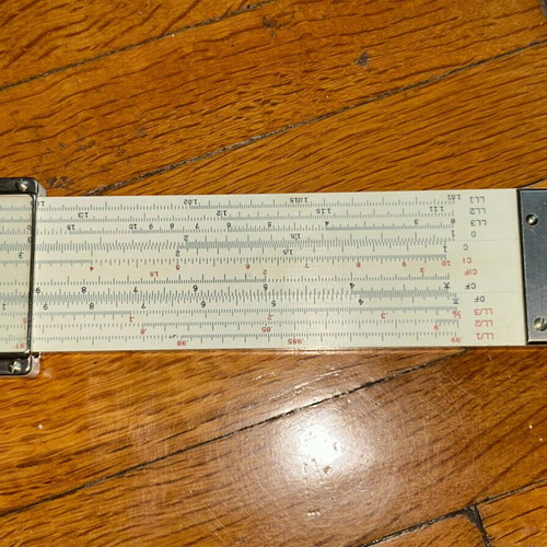 Sun Hemmi No.259 Slide Rule, bamboo with white coating