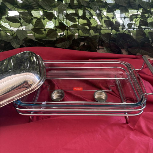 Chafing Dish Harmony stainless steel and heat-resistant glass like new