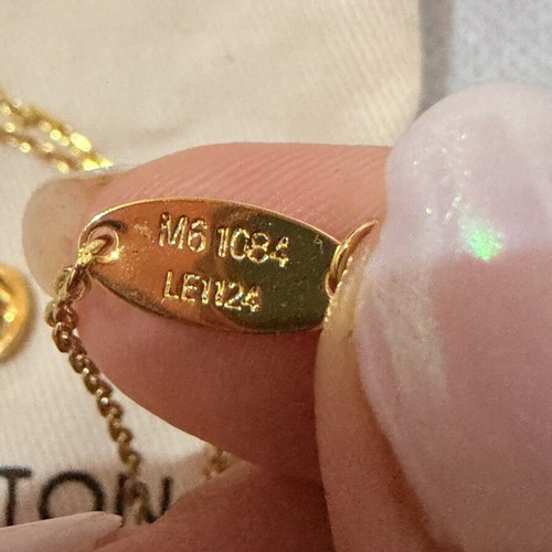 Louis Vuitton Monogram World Tour Padlock Necklace with Strass, Gold Tone