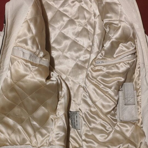 Street Boys men's leather jacket white size M like new