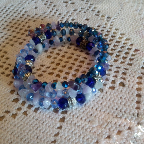 Boho handmade purple blue bracelet new