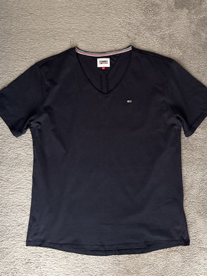 Tommy Hilfiger T-shirt Jersey V-neck Black Iris men's XXL