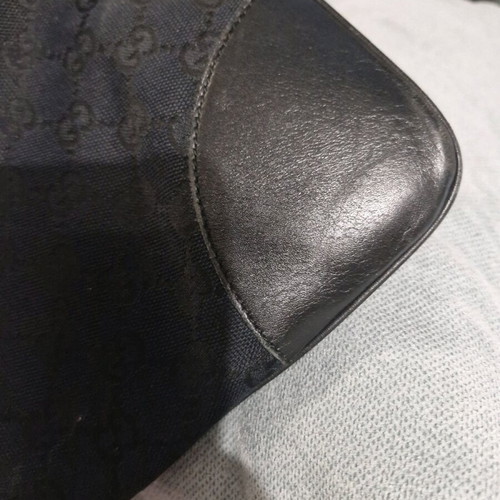 Gucci Jackie vintage shoulder bag black GG canvas